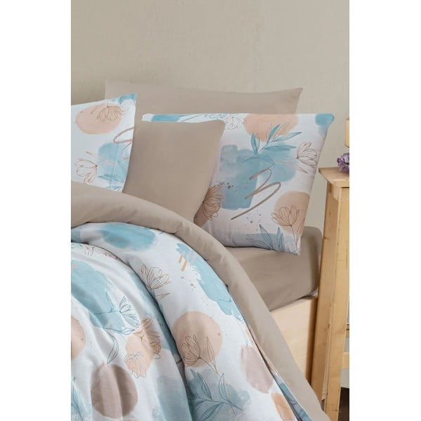 Modro-rjava posteljnina za zakonsko posteljo/podaljšana z rjuho/4-delna 200x220 cm Magnolia – Mila Home-image-2