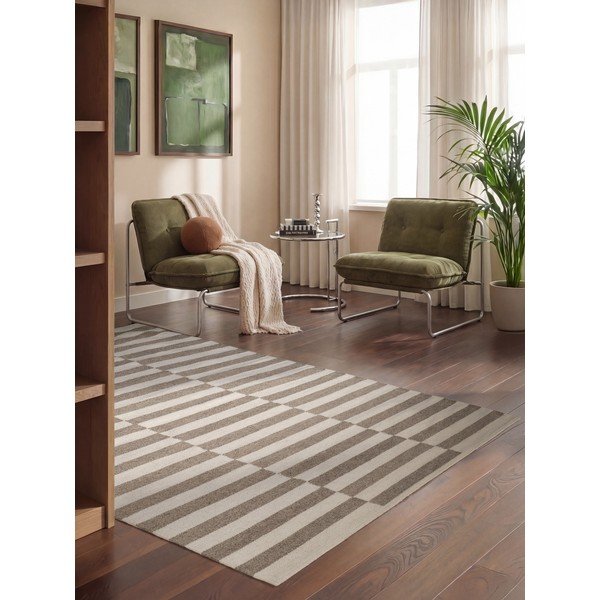 Bela/siva obojestranska/ročno tkana volnena preproga 120x180 cm Vika – Hanse Home-image-1