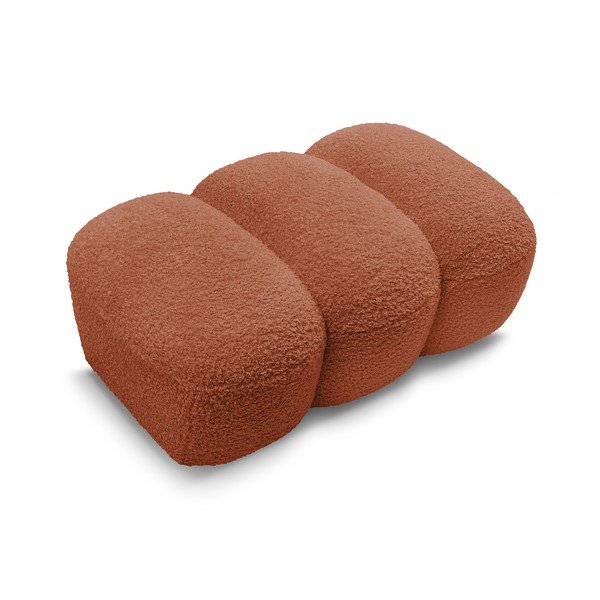 Opečnato oranžen tabure iz tkanine bouclé Hippolyte – Bobochic Paris-image-4