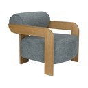 Prašno moder fotelj iz tkanine bouclé Oolong – Zuiver