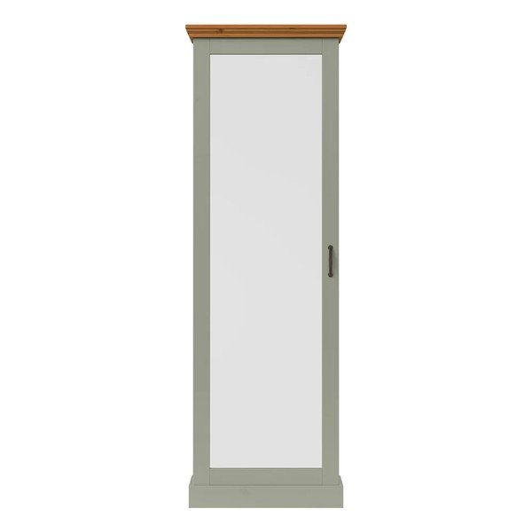 Zelena/v svetli naravni barvi omarica za čevlje iz masivnega bora z ogledalom 60x180x25 cm Selma – Støraa