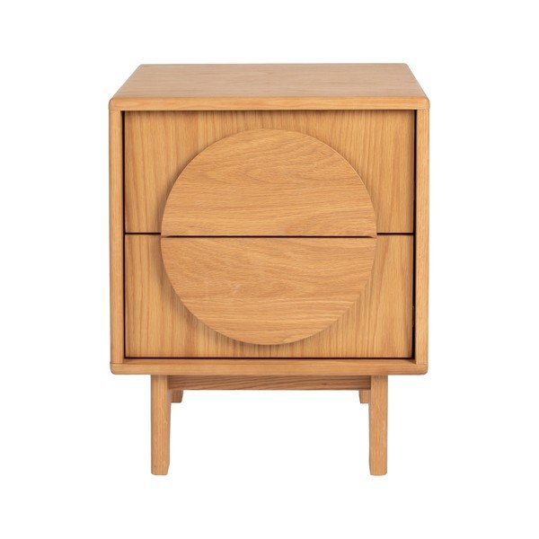 Nočna omarica v hrastovem dekorju v naravni barvi Groove – Zuiver