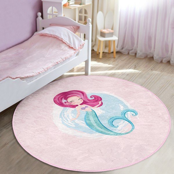 Rožnata otroška preproga ø 80 cm Comfort – Mila Home-image-2