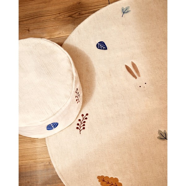 Kremno bel otroški tabure Yanil – Kave Home-image-4