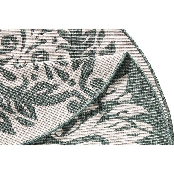 Zeleno-krem zunanja preproga NORTHRUGS Madrid, ⌀ 140 cm-image-1