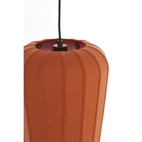 Viseča svetilka v barvi terakote s tekstilnim senčilom ø 10 cm Bibury – Light & Living-image-3