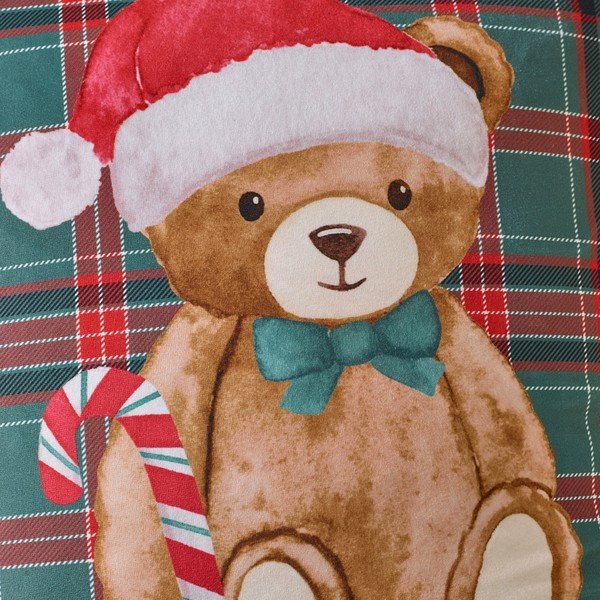 Okrasna blazina z božičnim motivom 45x45 cm Christmas Tartan Teddy Bear – Catherine Lansfield-image-2