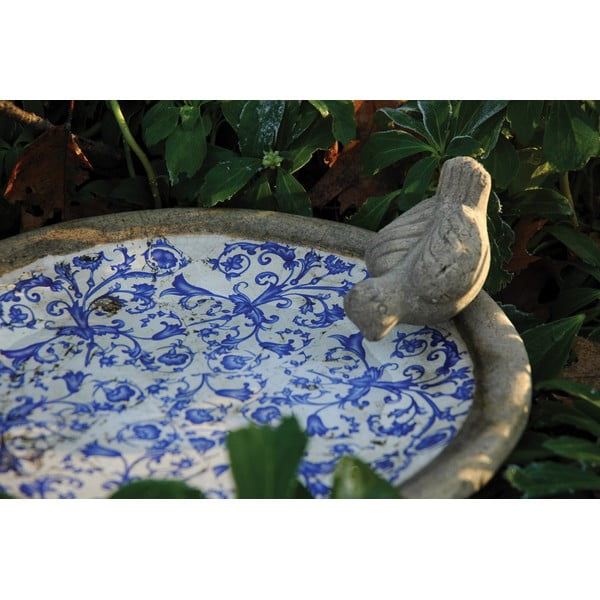 Modro-bela keramična krmilnica za ptice Esschert Design-image-1