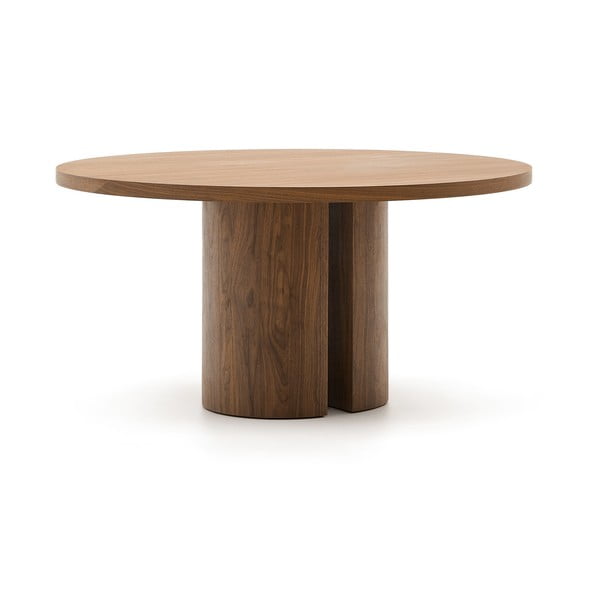 Okrogla jedilna miza z mizno ploščo v orehovem dekorju ø 150 cm Nealy – Kave Home-image-4