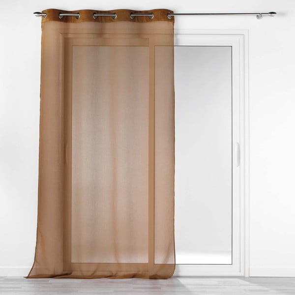 Rjava prosojna zavesa iz tančice 140x240 cm Casual – douceur d'intérieur