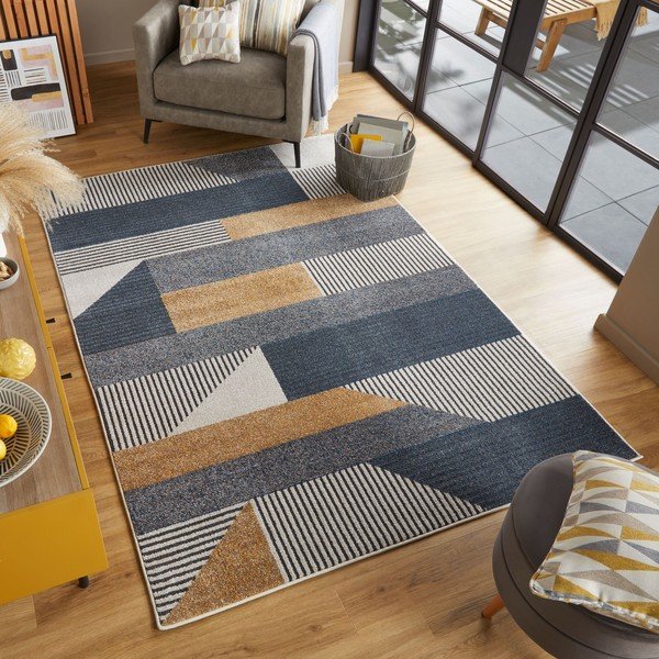 Rumeno-modra preproga Flair Rugs Brix, 160 x 230 cm-image-4