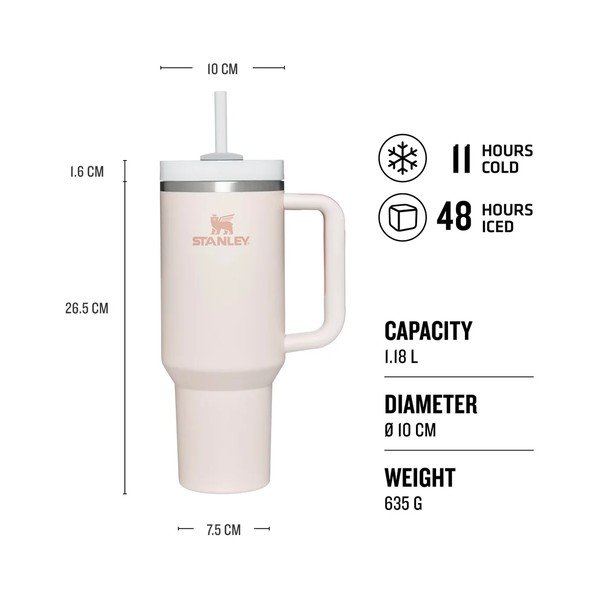 Črna termovka s slamico iz nerjavečega jekla 1,18 l Quencher H2.0 FlowState Tumbler Black – Stanley-image-4