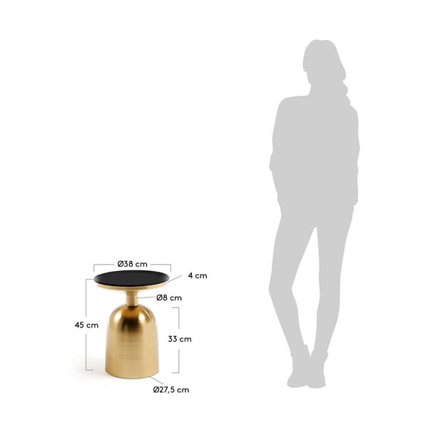 Zlata kavna mizica Kave Home Physic, ø 37 cm-image-4