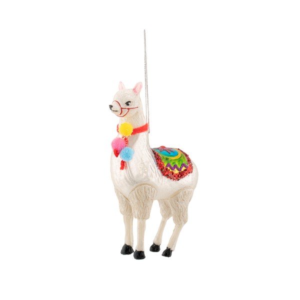 Steklen okrasek za jelko 9 cm Llama – Sass & Belle