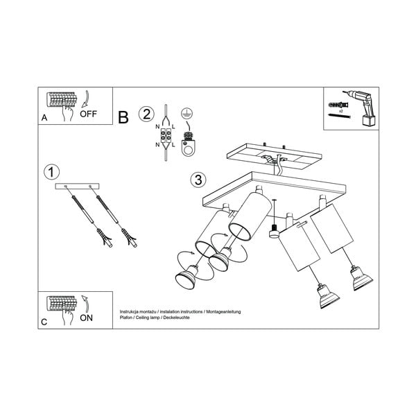 Siva stropna svetilka Sollux Etna Quatre-image-4