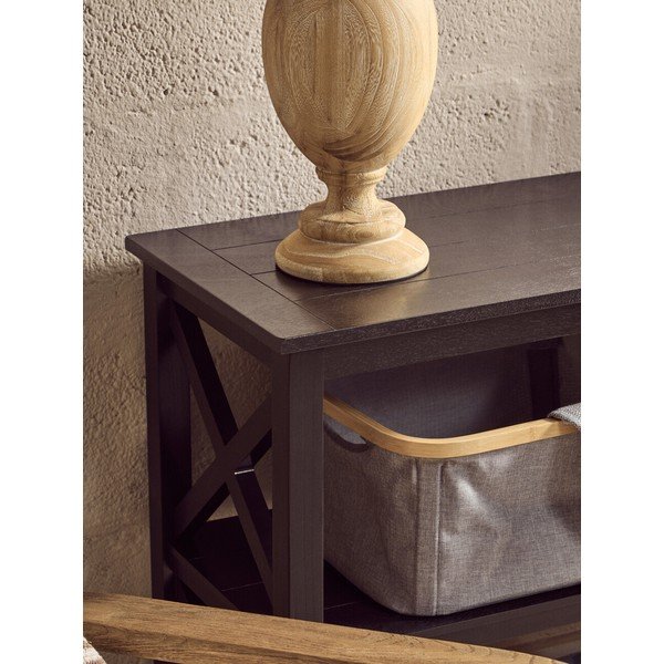 Črn regal iz masivnega bora 120x81x40 cm Heritage – Premier Housewares-image-2