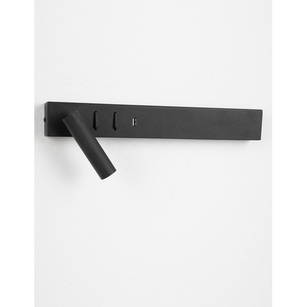 Mat črna kovinska LED stenska svetilka z upogljivo konstrukcijo/z USB priključkom Vida – Nova Luce-image-3