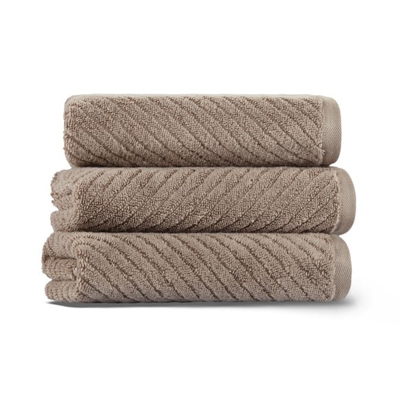 Rjava bombažna brisača 71x40 cm Chevron - Foutastic-image-1