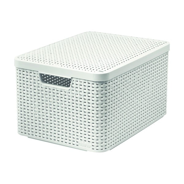 Kremno bela plastična škatla za shranjevanje s pokrovom Style – Curver