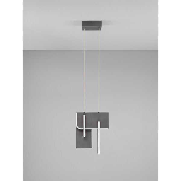 Svetlo siva kovinska LED zatemnitvena viseča svetilka Totem – Nova Luce-image-4
