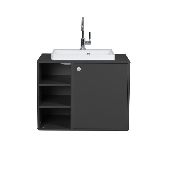 Temno siva omarica z umivalnikom brez pipe 80x62 cm Color Bath - Tom Tailor