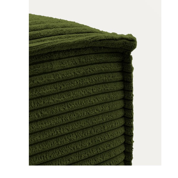 Zelen tabure iz rebrastega žameta Blok – Kave Home-image-1