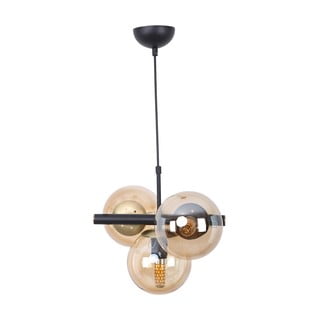 Rumena/črna viseča svetilka s steklenim senčnikom ø 15 cm Cascade – Squid Lighting
