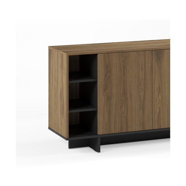 Črna/v naravni barvi omarica v hrastovem dekorju 170x80x40 cm Cequoia – Marckeric-image-4