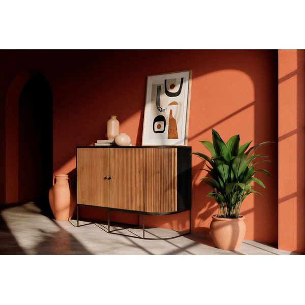 Komoda iz masivnega manga v naravni barvi 110x90x40 cm Curve – MOME-image-1