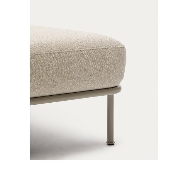 Bež tabure iz tkanine bouclé Aurum – Kave Home-image-1