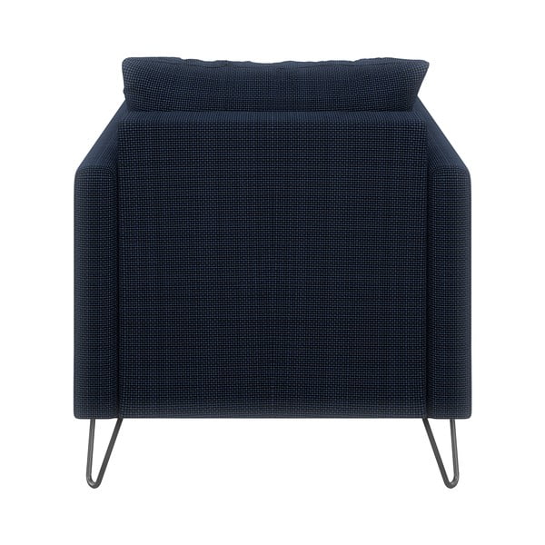 Temno moder fotelj iz šenilje Freya – Ropez-image-2