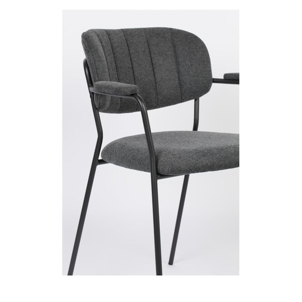 Antracitno sivi jedilni stoli v kompletu 2 ks Jolien – White Label-image-1