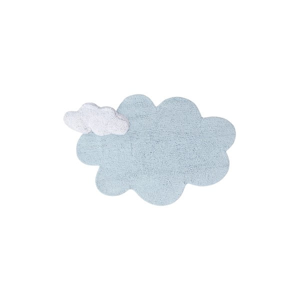 Svetlo modra pralna ročno tkana bombažna otroška preproga 110x170 cm Puffy Dream – Lorena Canals