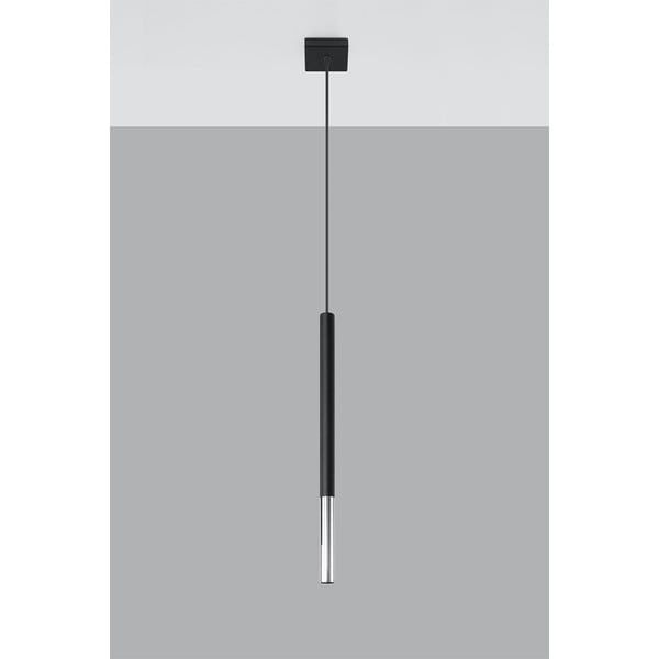 Kovinska viseča svetilka v črni in srebrni barvi Asarot – Sollux-image-2