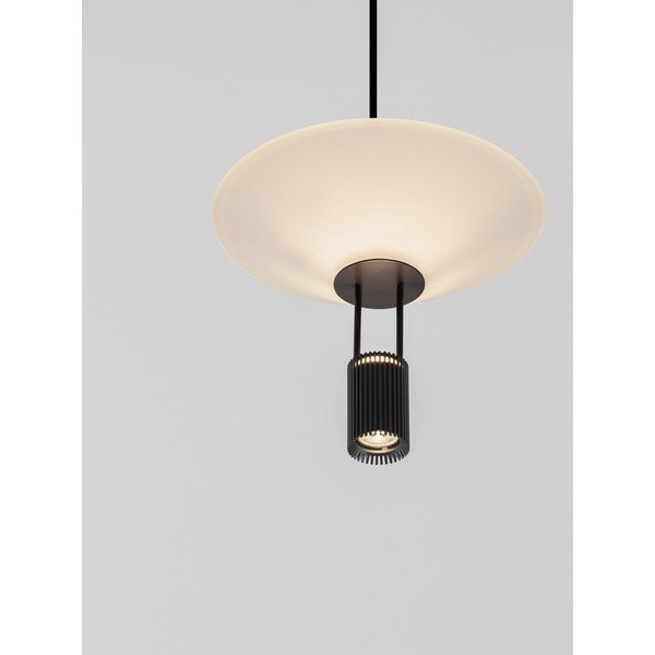 Mat črna aluminijasta LED viseča svetilka s senčilom iz akrilnega stekla ø 22 cm Anafi – Nova Luce-image-2