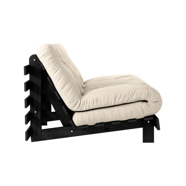 Sivo-bež lanena raztegljiva sedežna garnitura 140 cm Roots Black Night – Karup Design-image-4