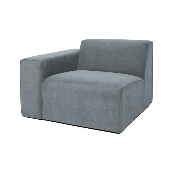 Siv modul za sedežno garnituro iz rebrastega žameta (levi kot) Sting – Scandic-image-1