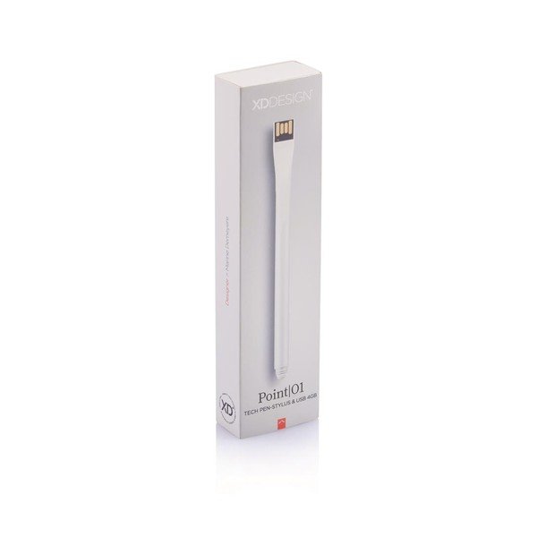 Pisalo z diskom USB Točka 4 GB, bela-image-1