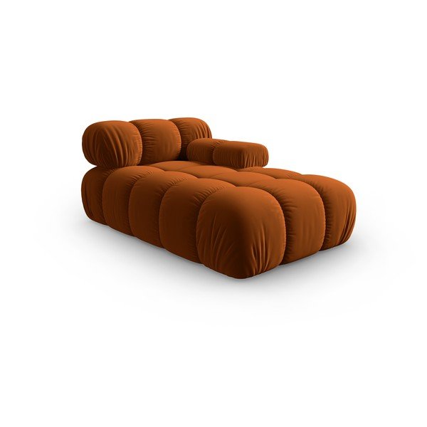 Oranžen žameten ležalnik (desni kot) Bellis – Micadoni Home-image-3