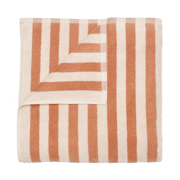 Oranžna/bež frotirna brisača iz organskega bombaža 70x140 cm Arto – Blomus