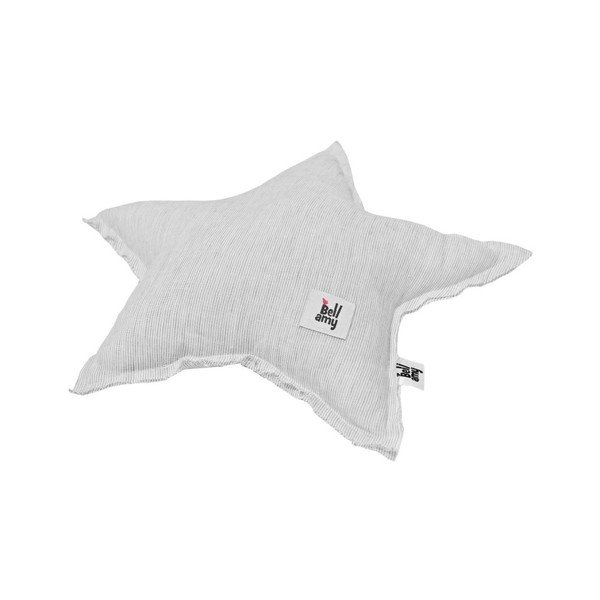 Siv lanen otroški vzglavnik v obliki zvezde BELLAMY Stripes-image-2