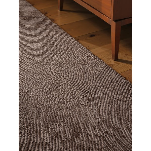Sivorjav ročno tkan volnen tekač 80x200 cm Eleni Taupe – Hanse Home-image-3