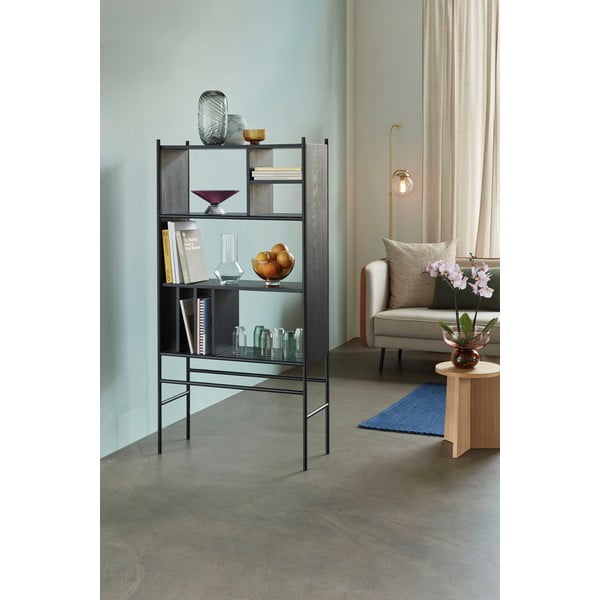 Knjižni regal iz črnega jesena Hübsch Divide, 79 x 160 cm-image-2