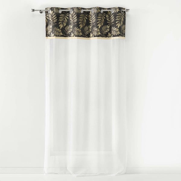 Bela in antracitno siva prosojna zavesa iz tančice 140x280 cm Adelor – douceur d'intérieur