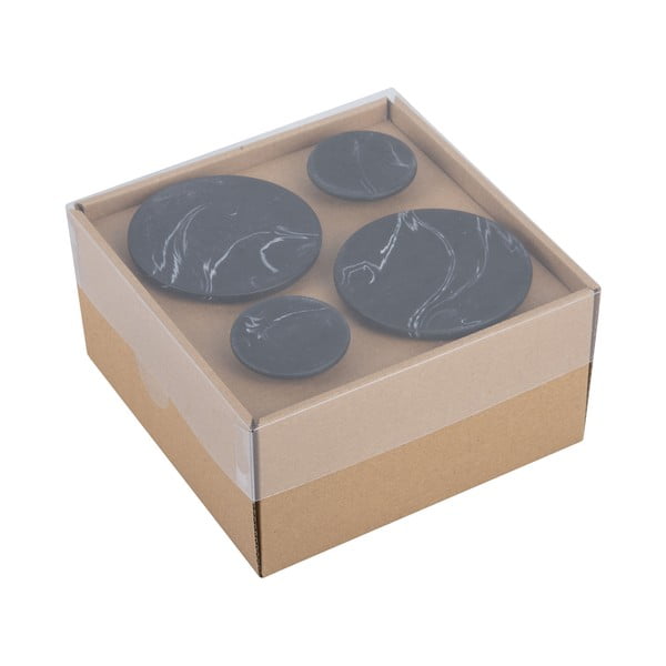 Komplet 4 črnih kljukastih obešalnikov PT LIVING Marble-image-1