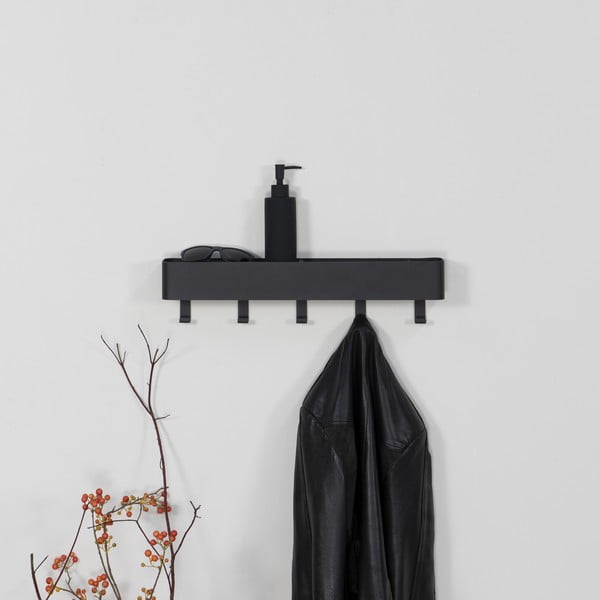 Črn kovinski stenski obešalnik s polico 52 cm Dax Play – Spinder Design-image-3