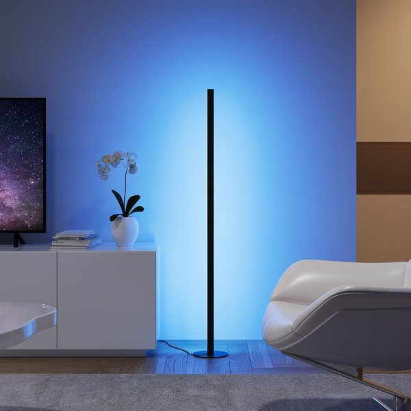 Črna LED stoječa svetilka (višina 110 cm) Tendo – Reality-image-3