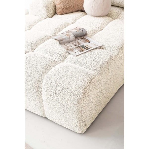 Kremno bela raztegljiva kotna sedežna garnitura s prostorom za shranjevanje (levi kot) Lulu – Miuform-image-3