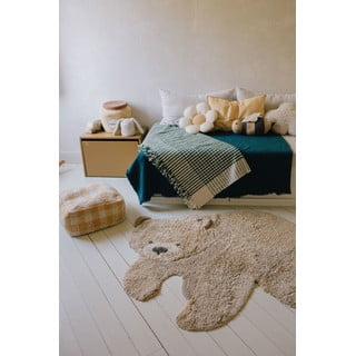 Bež pralna ročno tkana bombažna otroška preproga 120x122 cm Bear – Lorena Canals