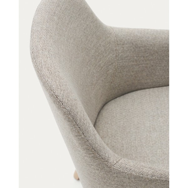 Bež oblazinjen jedilni stol z nasloni za roke Nelida – Kave Home-image-3